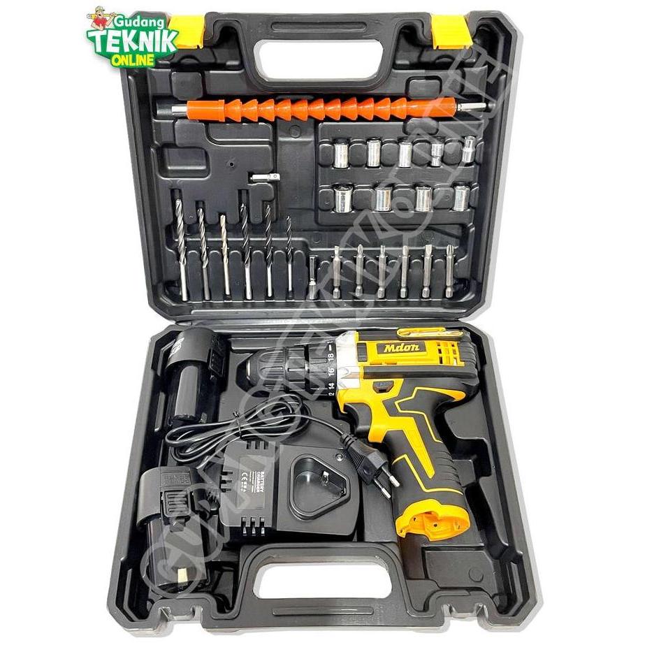 PAMAJEPON MDON Mesin Bor CORDLESS 10mm MDON 12V 12TS MDON / Mesin Bor Tangan Baterai Bor Kayu Besi 1
