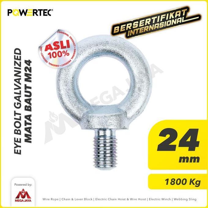 POWERTEC Eye Bolt / Mata Baut Galvanized M24