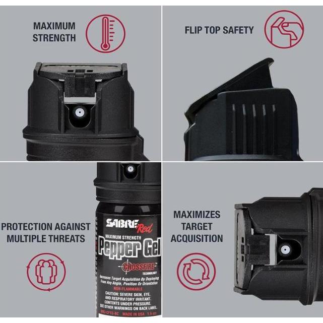 SABRE Crossfire Pepper Gel | Pepper Spray Option 1.5 fl oz Ready