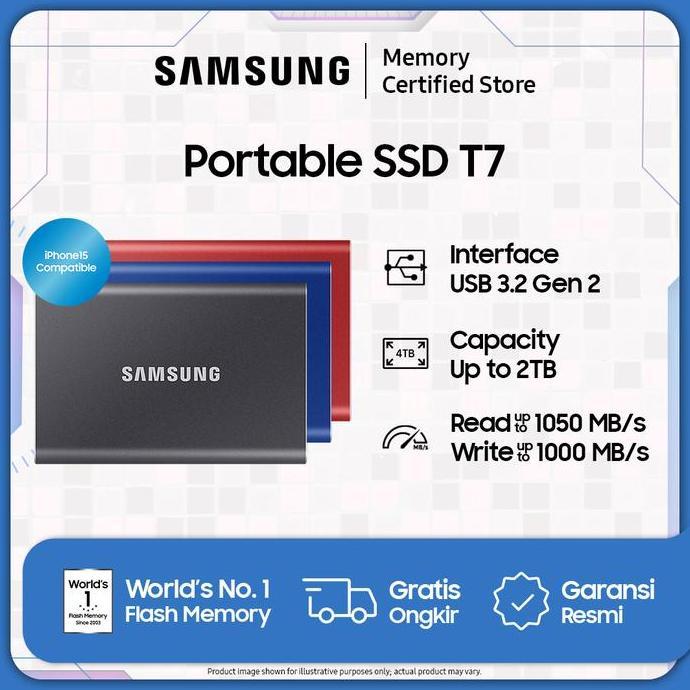 Samsung Portable Ssd T7 Usb 3.2 Gen 2 - Ssd Eksternal - 1Tb / 2Tb / 4Tb