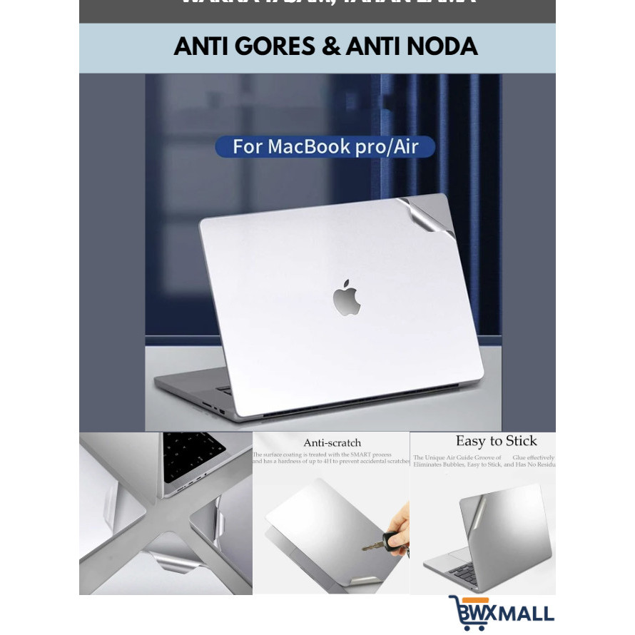 JARCI Skin Laptop MacBook Air 13 15 Pro 16 Premium Stiker Anti Gores Matte Pelindung Top Cover Garsk