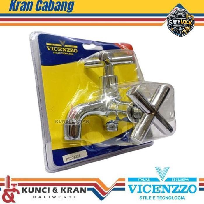 Vicenzzo Kran Cabang Vicenzzo Baling Kuningan Chrome Keran Air Cabang Shower 2 Outlet