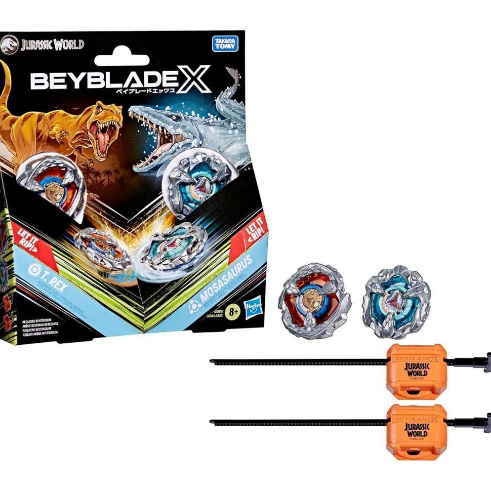 Beyblade X Jurassic World Collab T. Rex Vs. Mosasaurus Multipack Set
