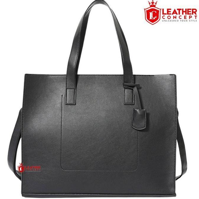 Leather Concept VOSCA HITAM Tote bag Tas Selempang Kulit Tas Kulit Pria Tas Kerja Pria VOSCA BLACK h