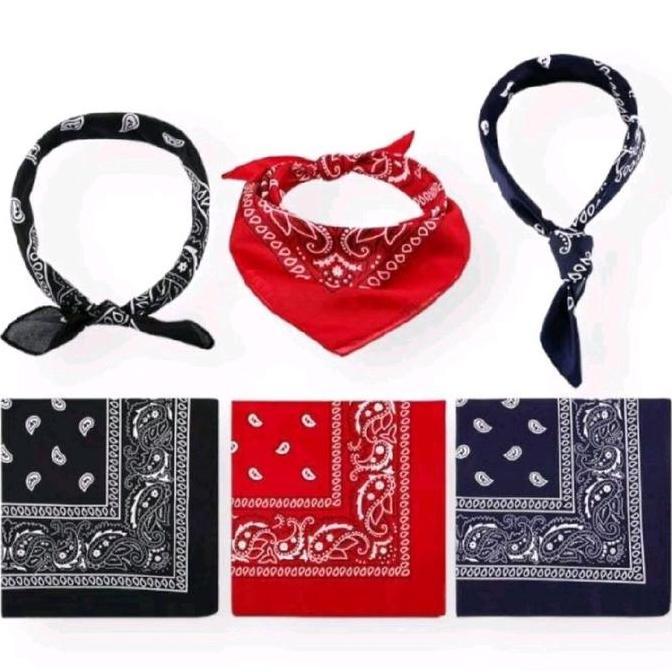 syal / bandana / scraft / multiguna / batik Abu Biru Hitam Merah Putih Ungu Syal cashmere item slaye