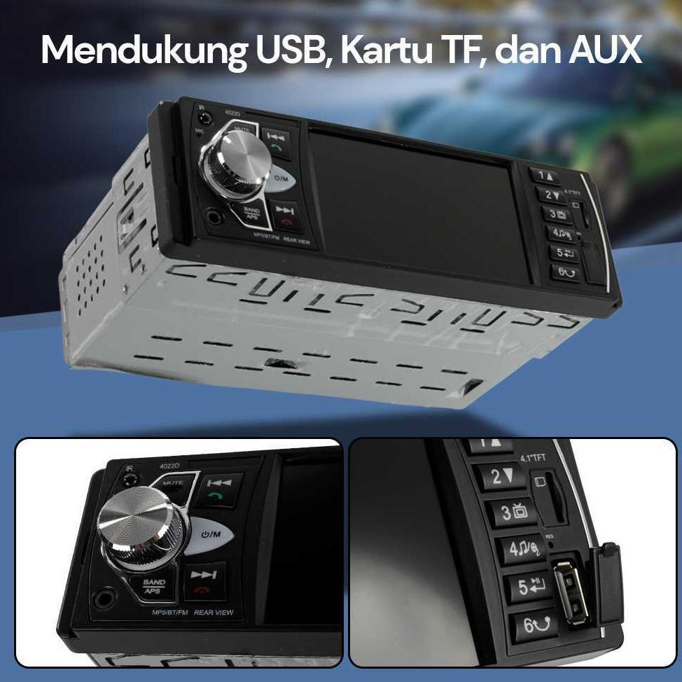 Tape Audio Mobil Bluetooth MP5 Player Layar Parkir Monitor 4.1 Inch 4022D Support Video 1080P