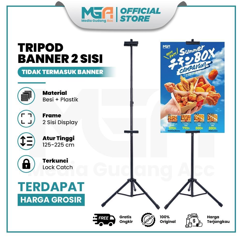 Tripod Banner 2 Sisi / Standing Banner Promosi / Tripod Stand Banner Berdiri / Tiang Banner 2 Sisi /