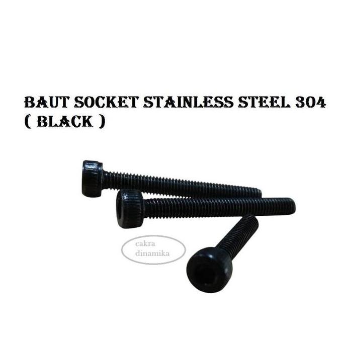 (1PCS) BAUT SOCKET M3 X 40 HITAM / BAUT SOKET M3 X 40 HITAM / BAUT SOKET HITAM 3MM X 40MM STAINLESS 