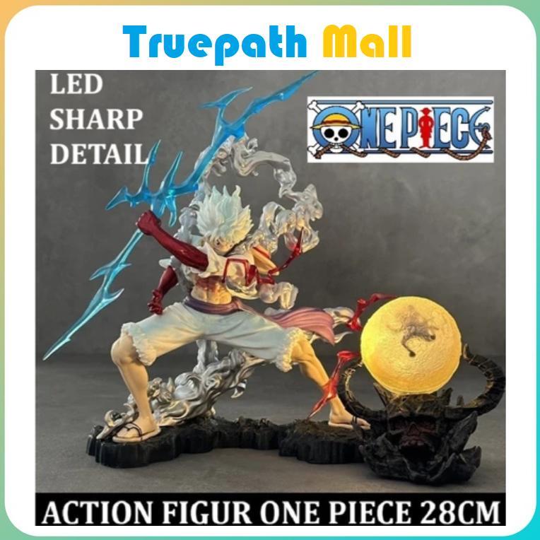 AF001 Action Figure Luffy One Piece Statue Sun Nika Lutfy Gear 5 Wink Studio design LED hiasan kamar