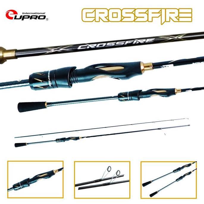TERMURAH - EUPRO Joran Pancing Spinning CROSSFIRE 662 - 702 Carbon Solid Material Graphite Lite 24 X