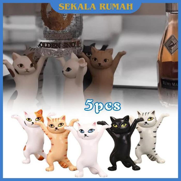 Ready Stok Dancing Cat Pen Holder 5pcs Pen Airpods Holder Kucing Cat Pajangan Mainan
