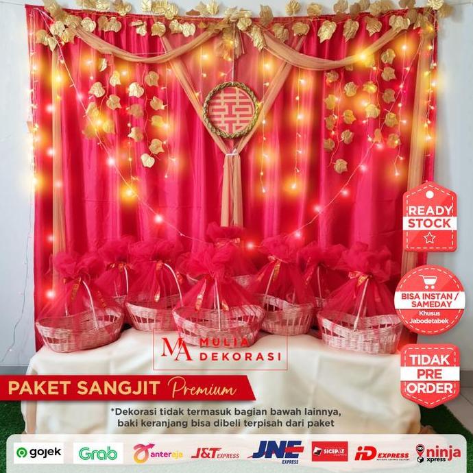 // PAKET DEKORASI DIY BACKDROP SANGJIT PREMIUM BAKI SANGJIT SHUANG XI *