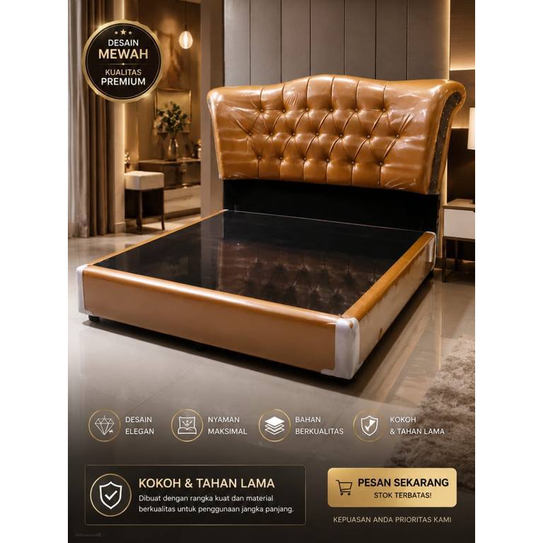 Divan New Sofa Gajah POLOS | Box Spring Premium | Divan Spring Bed Minimalis | Kuat Kokoh | Berbagai