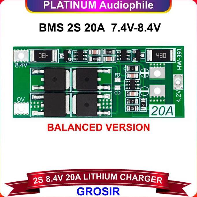 Lithium Baterai Charger Modul 2S 20A 7.2V 8.4V Bms Protection Board Nced