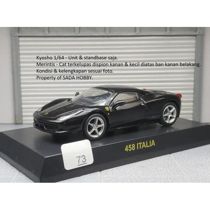 KYOSHO 1/64 FERRARI 458 ITALIA BLACK UNIT & STANDBASE ONLY MINUS SADHO