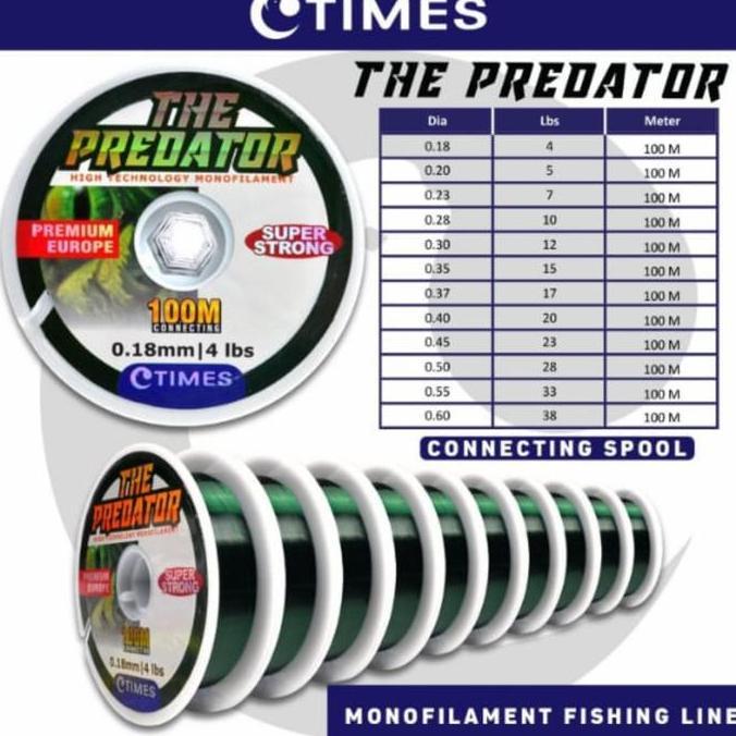 SENAR PANCING TIMES PREDATOR 100 METER UKURAN 045 050 055 060