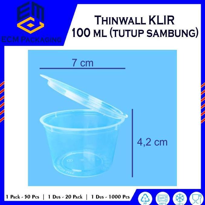 THINWALL KLIR CUP 100ML 25PCS | THINWALL CUP PUDING 100ML