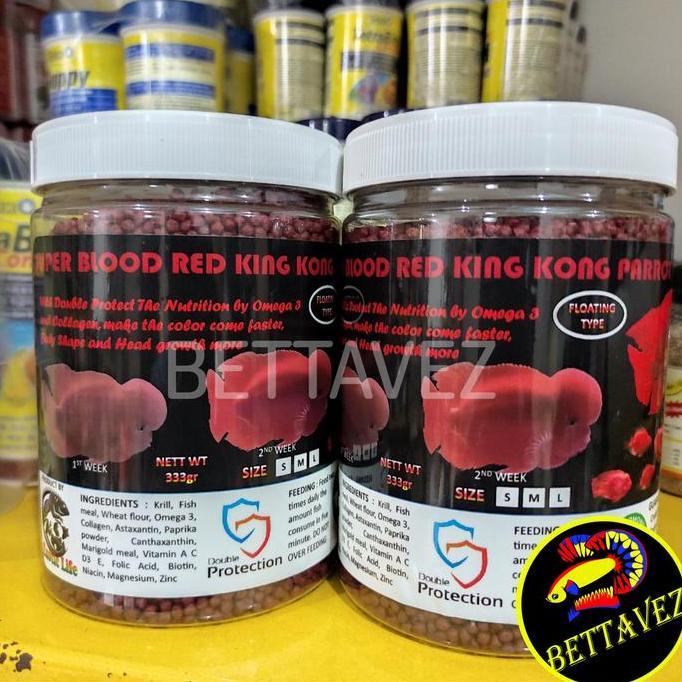 SUPER BLOOD RED KING KONG PARROT PAKAN PARROT & LOUHAN 333GR