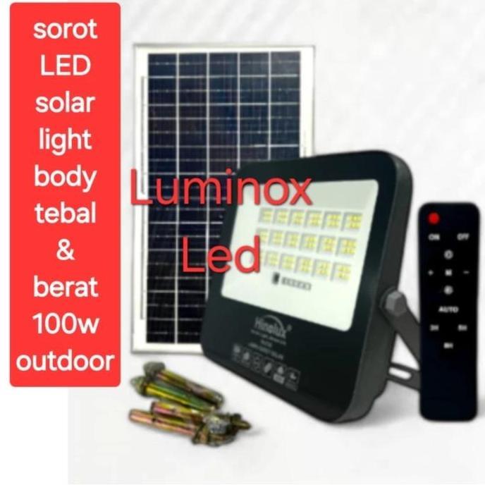 TERBARU - sorot led solar panel surya 100watt 100w tembak flood light 100 watt