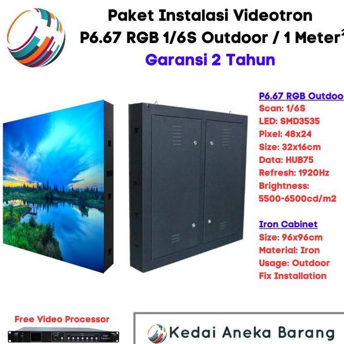 Paket Led Videotron P6.6 P6 Outdoor Kabinet Cabinet N Besi 96X96