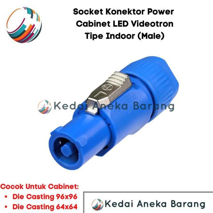 Socket Soket Konektor Indoor Power Cabinet Kabinet Videotron Male