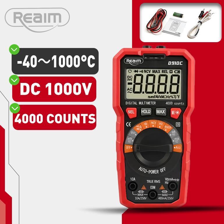 REAIM Multitester Digital Otomatis 4000 COUNTS Avometer Digital Dapat Mengukur Suhu