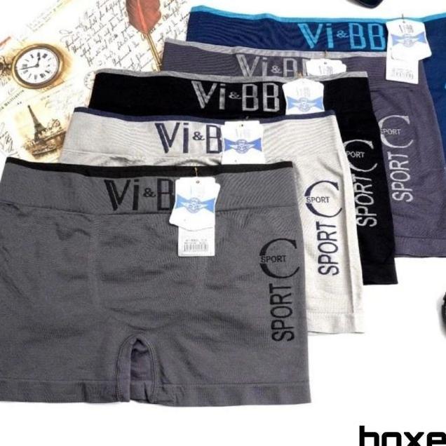 Grosir 6Pc- Cd Boxer Pria  Vi&Bb Seamless / Celana Dalam Boxer Vibb / Mr Dax Pria Cowo Keren/ Cd Box