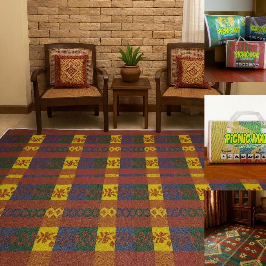 Tikar Piknik Lipat 2X3 Meter Tebal & Ringan Tikar Plastik Serbaguna Untuk Lantai / Outdoor