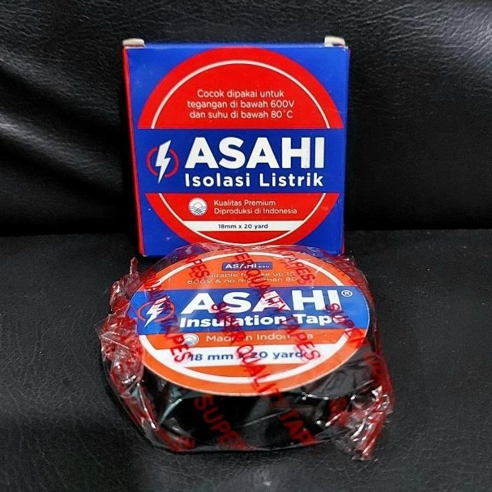 Paket 10 Pcs Isolasi Listrik Asahi / 18Mm X 20Yard /Bahan Berkualitas / Aman Untuk Pemasangan Listrk