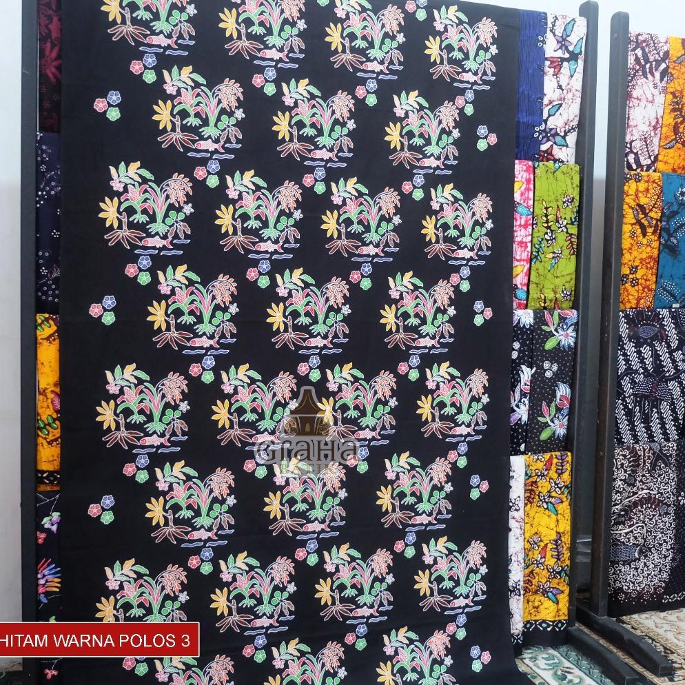 KAIN BATIK BAKARAN PATI MOTIF MINA TANI MINATANI TELA TELO KETELA HITAM WARNA Kain