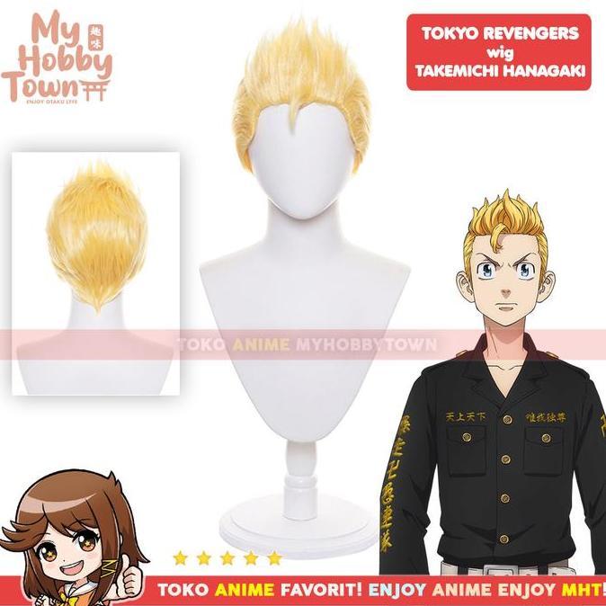 Wig Cosplay Anime Tokyo Revengers : Takemichi Hanagaki Rambut Palsu