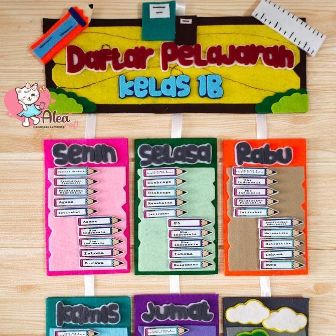 Hiasan dinding kelas daftar pelajaran
