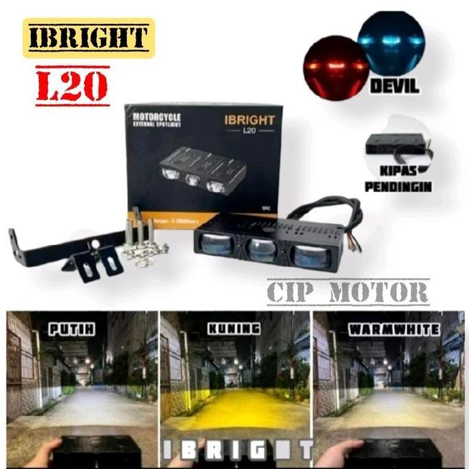 LAMPU LASER D2 LASER IBRIGHT L20 CAHAYA BILED  PREMIUM PUTIH KUNING TERMURAH