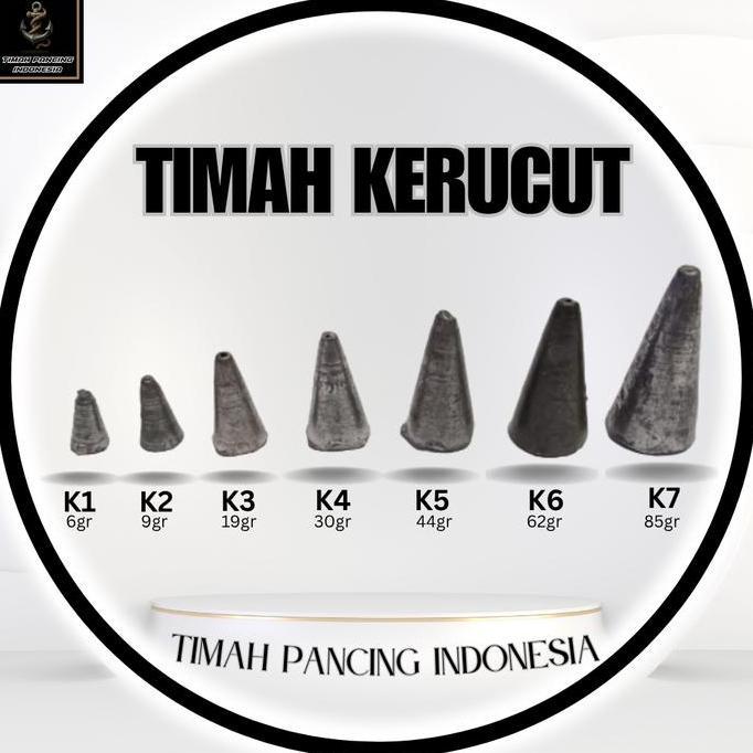 TERBARU - Timah pancing kerucut / timah mancing / timah pemberat / toko timah pancing / timah dasara