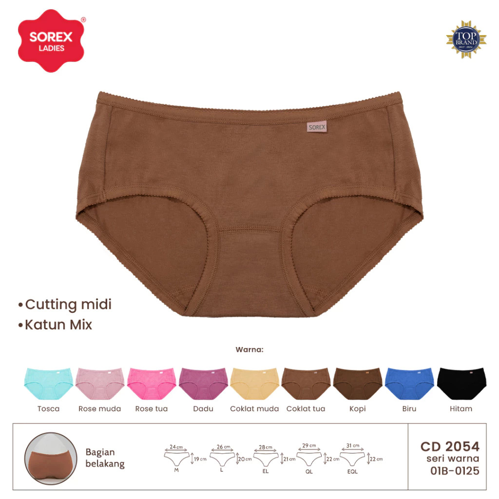 (2 & 3pcs) Cd Wanita Sorex 2054 Remaja-Dewasa Cutting Mini / Pendek | Cd Basic |fz