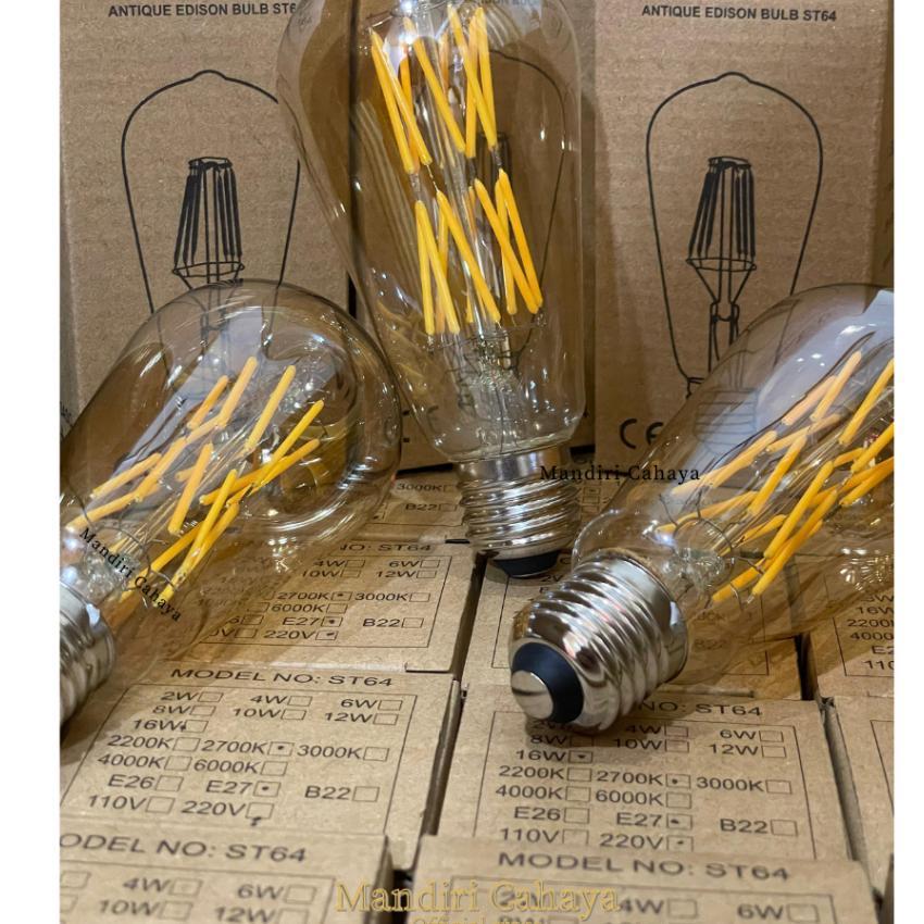 Lampu Bohlam Led Filamen Edison E27 St64 16 Watt