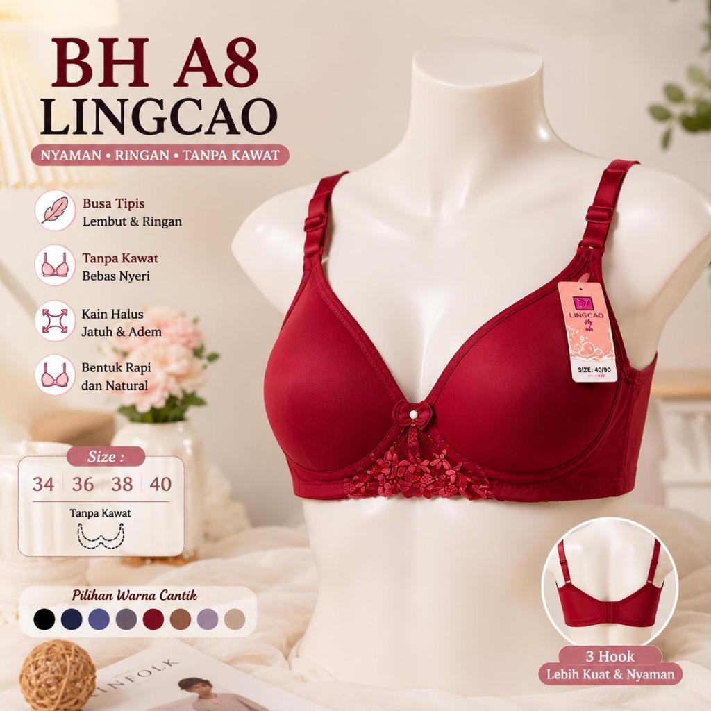 Bra Lingcao A8 Original | BH Busa Tanpa Kawat Lingcao | BH Lingcao Original Premium