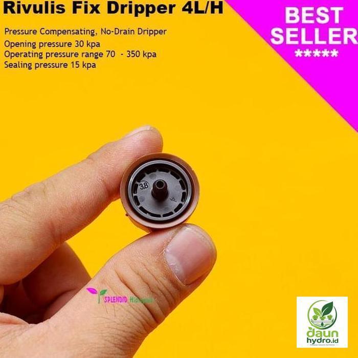 Rivulis Supertif Fix Dripper 4L/H Presisi Tekanan Kompenensasi No-Drain 30kpa-350kpa untuk Tanaman B