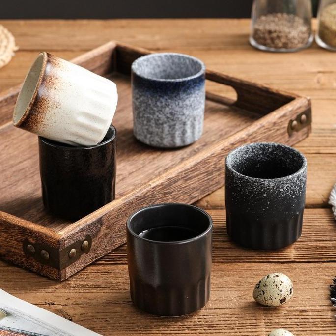 Esdri- M Cup / Cangkir Gelas Sloki Teh Kopi Latte Keramik