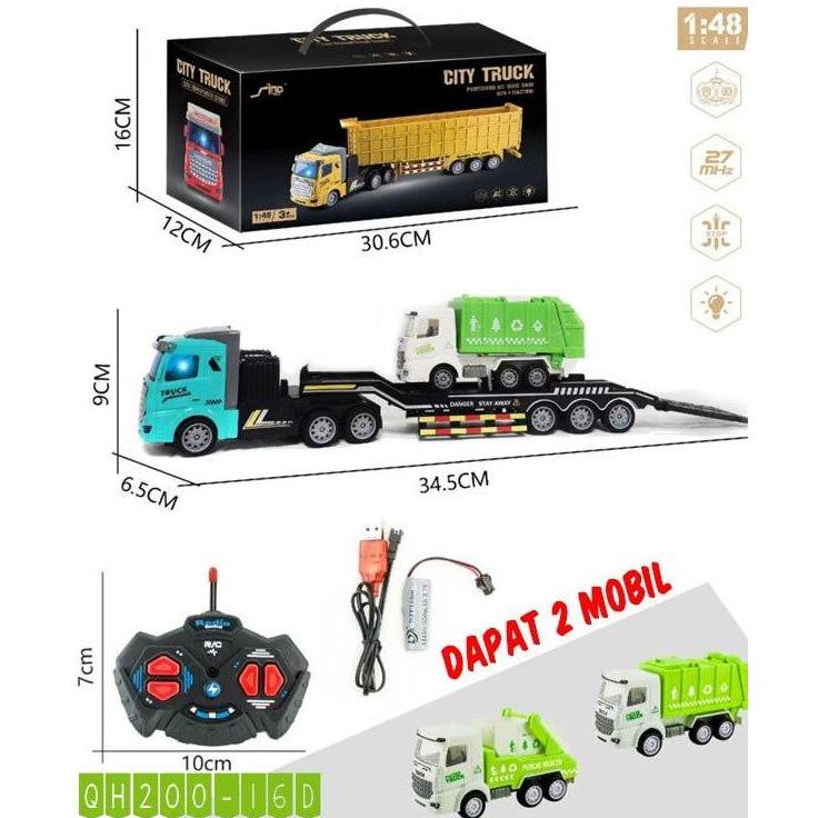 (BISA COD) Mainan Anak Laki-Laki RC Truck Tronton Fuso, Truk Kontainer Panjang