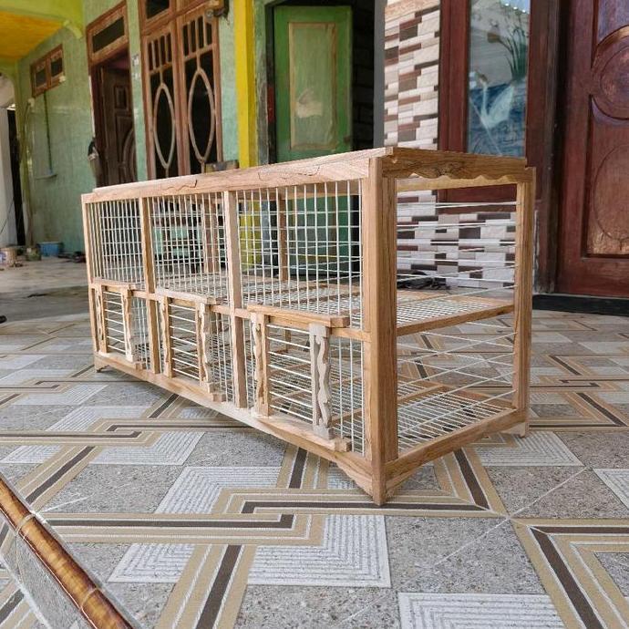 DONGDANG/SANGKAR MERPATI 6 PINTU(3 pasang) BAHAN KAYU JATI RUJI FIBER KONDISI AMBRUKAN BELUM DI RAKI