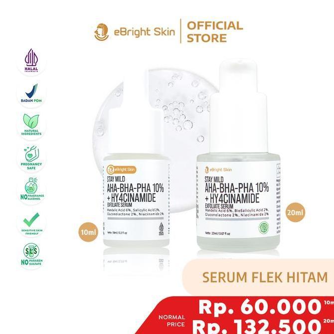 Wess- Ebrht Skin Serum Flek Hitam - Stay Mild Aha-Bha-Pha 10 + Hy4Mide Exfoliate Serum