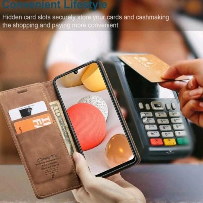 Acc- Case Compatible For Samsung A32 4G / A325F Flip Llet Leather Case Cover Sarung Dompet Caseme Ku
