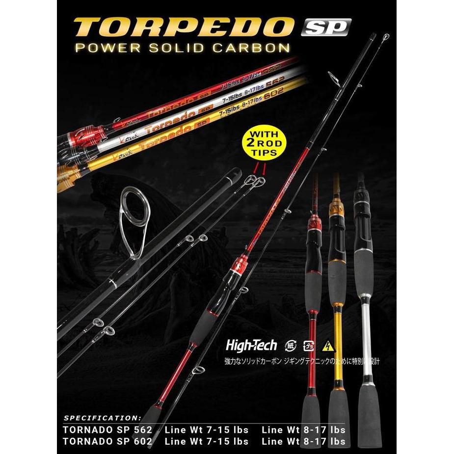 Joran Pancing Spinning Katana Torpedo Sp (2 Tip) Carbon Solid  Japan Style