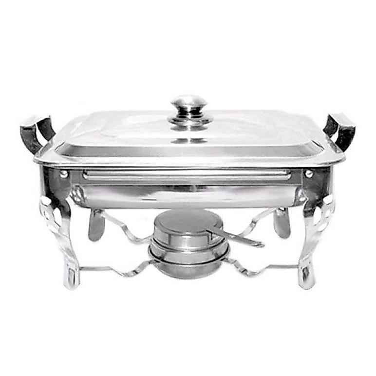 WARMER SQUARE PAN 2 LAYER / CHAFING DISH / PEMANAS MAKANAN 1TUNGKU / PRASMANAN JUMBO KOTAK STAINLESS