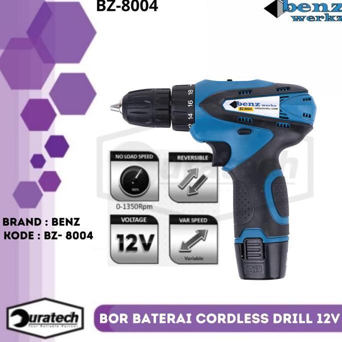 Pwt - Benz Werkz Bor Baterai Cordless Drill Bz8004 / Bor Tangan Baterai 12V Benz Bz-8004