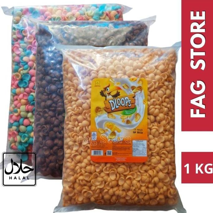 D'loops sereal buah & coklat 1kg Chococrunch D'loops Corn Puff Oatmeal Food Fruit Cereal