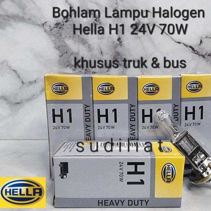 Bohlam Lampu Halogen Hella H1 24V 70W Khusus Truk & Bus - Original