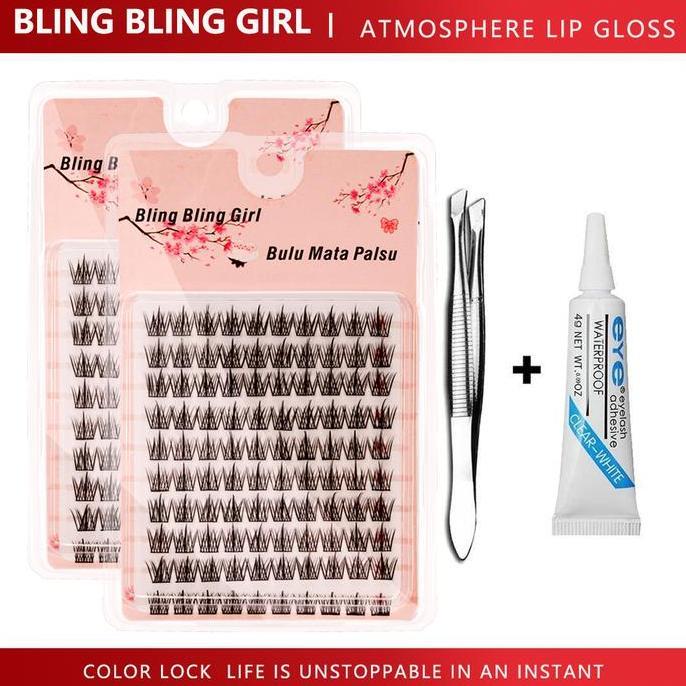 Lily- Bling Bling Girl Coo Menglue Rambut Peri Tipe A Bulu Mata Palsu Secara Alami Untuk Pemula Memo