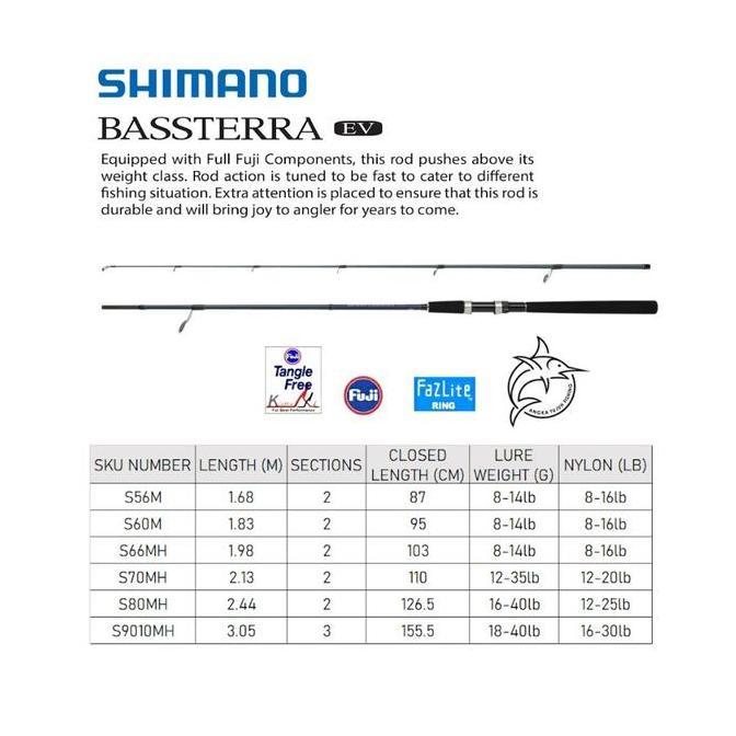 Shimano Bassterra EV Rod Joran Pancing Empang Kolam Danau Sungai